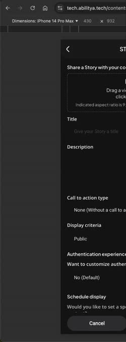 Cover for Story upload with empty description check
